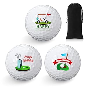 Threan IT1762 3er Pack Geburtstags-Golfbälle Set