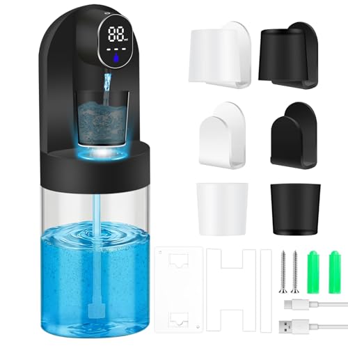 Automatic Mouthwash Dispenser for Bathroom 20.29 oz Touchless Smart Wall-Mounted Mouth Wash Dispensers 4 Magnetic Cups 4 Dispensing Modes Hands-Free Bathroom Accessories for Home Kids Family-Black
