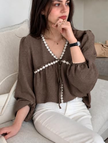 Shasmi brown lace top – image 5