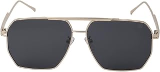 Carlton London-Premium-Men's-Gold Toned Polarised and UV Protected Lens Rectangle Sunglasses Price In India