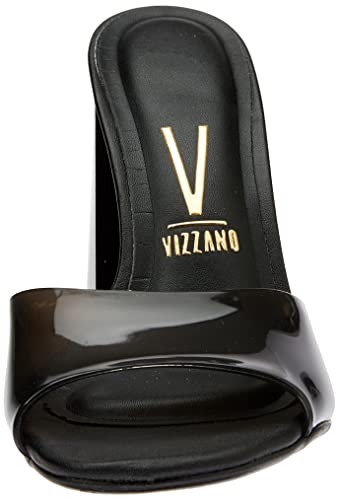 Tamanco Vizzano Salto Grosso Cristal Vinil Transparente Feminino, Lisa Preto, 37