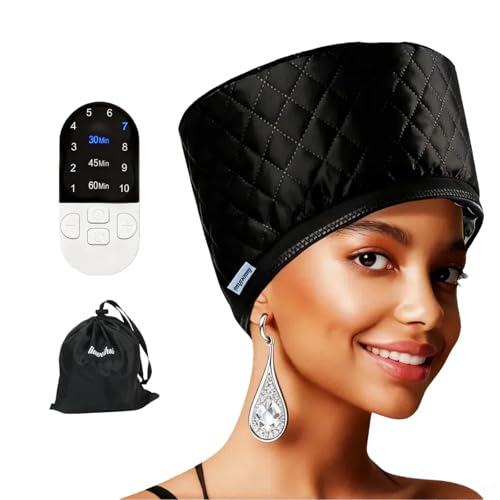 Hair Steamer for Natural Hair (Home Use) - 10-Speed Temperature Control, Fast Heating & Deep Strand Nourishment