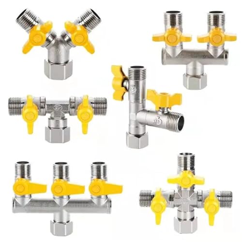 Válvula de bola de cobre de 1/2" con interruptor multi vía anti fugas 3