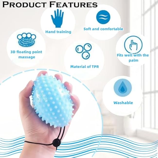 DEEYOTA Grip Strength Exerciser,Hand Exercise Ball are Used to Relieve Wrist Pain in Elderly People,Those with Hand Weakness,and Stroke£¨2 Pcs£©