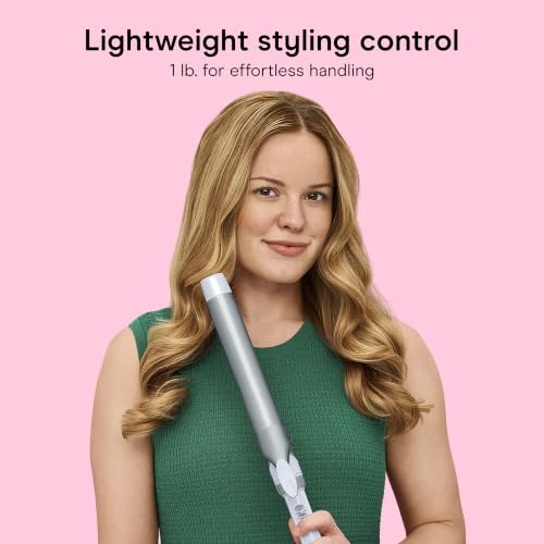 Image of Conair Double Ceramic 1 -Inch XL Barrel Curling Iron, Blue /Silver | Extra-long 7.5-in. barrel (1.25 in.) styles loose curls on medium and long hair
