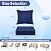 IASEAHK Outdoor Seat Cushion Set, Waterproof & Fade Resistant Patio Chair Cushions, Outdoors Cushion for Patio Furniture, 24 x 24 x 5.75 Inch, Outdoor Couch Cushions with Handle and Ties, Navy Blue