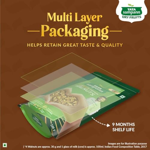 Image of Tata Sampann Inshell Walnuts /Akhrot, Rich in Protein, Dietary Fibre & Magnesium, Source of Phosphorus, Naturally Cholesterol Free, Nutritious Snack, 500g (Pack of 3)