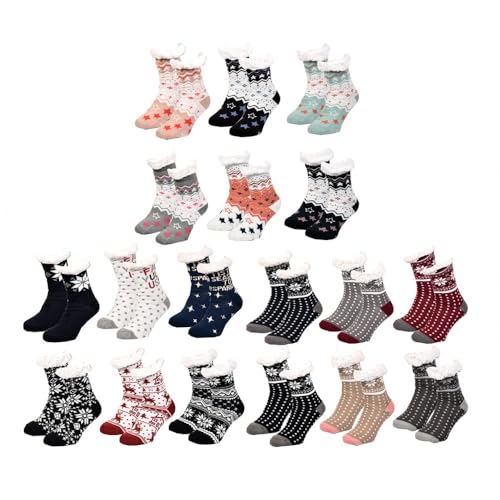OZABI – Calcetines para mujer de interior térmicos, antideslizantes, modelos de fotos según llegadas– Multicolor, Pack de 3 pares de zapatillas sorpresa, 39-41