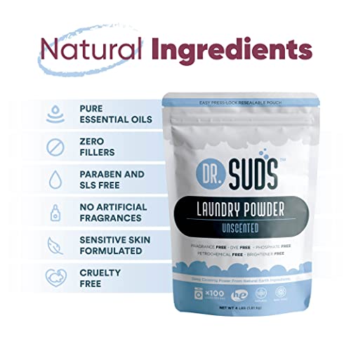 New Dr Suds Natural Laundry Detergent Powder 100+ Loads Unscented Made With Natural Earth Ingredients #TOP2