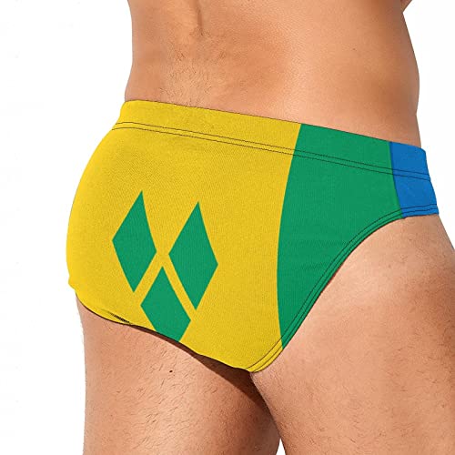 Men's Swimwear Flag of Saint Vincent and The Grenadines Briefs Swim Trunk Triangle Thong Bikini Swimsuit2