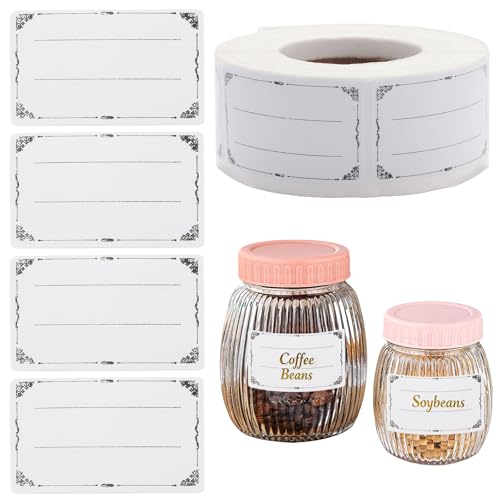THFJWJ 600 Stück Etiketten Selbstklebend Geschenkaufkleber5×3cm Marmelade Etiketten Aufkleber Zum Beschriften Geeignet für Marmelade Geschenkverpackungen und Festliche Dekorationen.