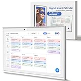 JSUSOU 15.6-Inch Smart Digital Calendar with Free APP & Touchscreen - Fridge, Wall & Desktop 3-Mode Mount Family Organizer, Free-Subscription APP, Multi-Calendar Sync for Efficient Scheduling, White