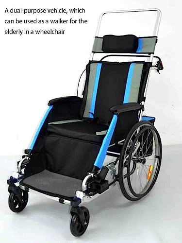CAULO Fahrradanhänger für Erwachsene, Rollstuhl, Fahrrad, Aluminiumlegierung, hinterer Anhänger, Stoßdämpfung, komfortabler Traktor, multifunktionaler Wagen (Blue)