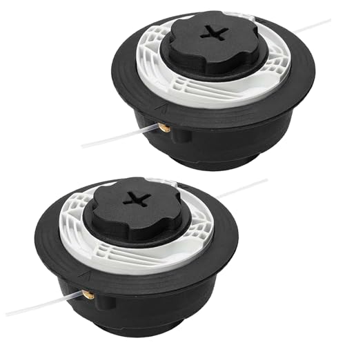 Qooloo Autocut C6-2 Mähkopf für Stihl Motorsense 2PCS Fadenkopf mit Tippautomatik Mähkopf Fadenkopf Rasentrimmer Kopf Doppelfadenkopf Fadenspule für STIHL Benzin Motorsense Freischneider