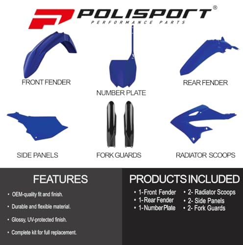 Polisport 91127 - Polisport Mx Plastic Replica Kit Per Chi Cerca La Qualità Oem Per Moto Yamaha In Colore Oem - 2