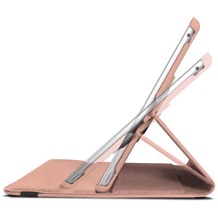 For iPad 10.2 Case 9th/8th/7th Generation (2021/2020/2019) 360 Leather Wallet Rotating Durable Protective Cover with Auto Wake/Sleep (Gold) - Image 3