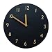 thehaki Decorative Wall Clock Silent & Non-Ticking Quartz Clock PU Leather Lightweight 0.4lb Round 9" (Black)
