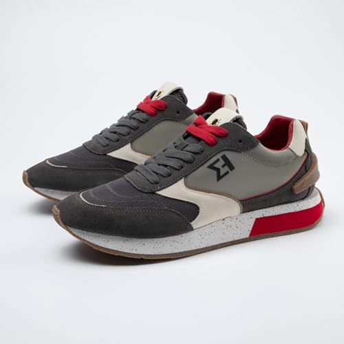 The SJ610 is a Modern Trainer Sneaker Made of Nylon and Premium Suede. The Leather Wave Part on The Side Gives it a Dynamic Touch.2