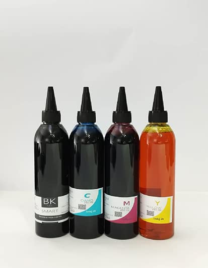 INX recarga cartuchos de tinta colorante permanente que no se decolora, para fotos y documentos para Canon Epson Hp Brother 4 viales de 250 ml. 4 colores, resistente al agua y a la luz
