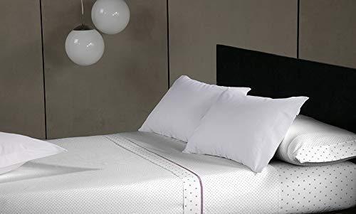 JUEGO DE SABANAS FRANELA DON ALGODÓN ELSA LILA CAMA DE 150