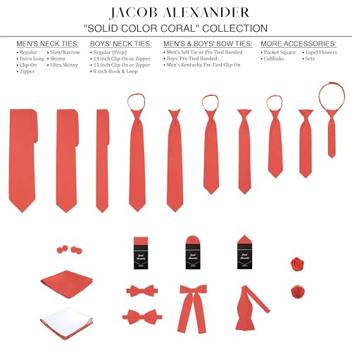 Image of Jacob Alexander Men's Extra Long Solid Color Tie