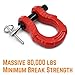 GearAmerica UBER Shackles with Anti-Theft Lock - 80,000 Lbs (40 T) Strength - Connect Tow Strap or Winch Line for Off-Road Recovery, Towing D-Rings and Uber Lock Security Pin - Red, 2-Pack