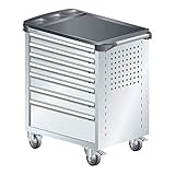 Lista 81.067.020 Chariot avec cache en 36 x 27 E, 7 tiroirs, 894 mm B x 525 mm P x 928 mm H, RAL 7035 Gris