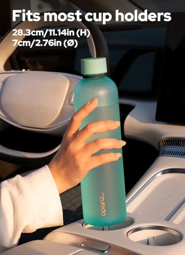 Image of Opard Slim Water Bottle 32oz, Dishwasher Safe Plastic Water Bottle BPA-Free, Leakproof Screw Top,Aqua Green, Reusable for Travel School Sport Gym Hiking