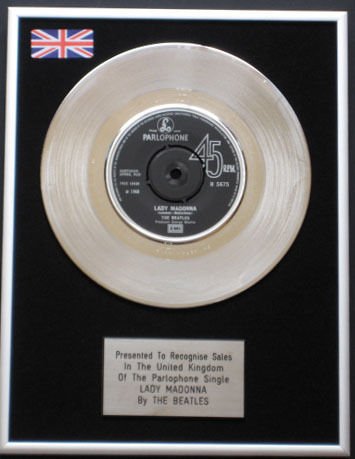 The Beatles – 17,8 cm Platine disque – Lady Madonna - Les Beatles, Paul McCartney, John Lennon, RIngo Starr, George Harrison The Beatles – 17,8 cm Platine disque – Lady Madonna