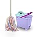 DIVINE GENIUS Happy Rainbow - Mocio con secchio strizzatore da 14L e ruote girevoli, set per la pulizia sostenibile con microfibra riciclata, ideale per la casa e i pavimenti. immagine