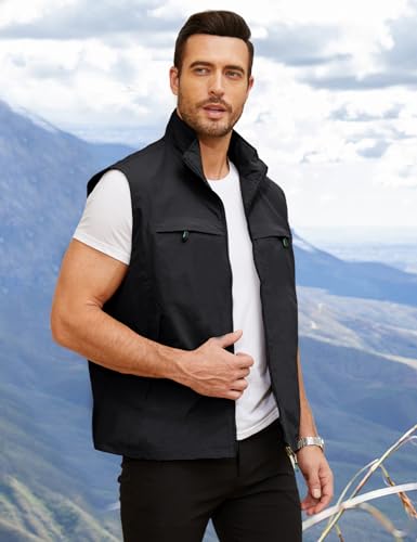 Image of Gihuo Mens Vest Casual Lightweight Vests Summer Sleeveless Jackets for Travel Hiking Fishing