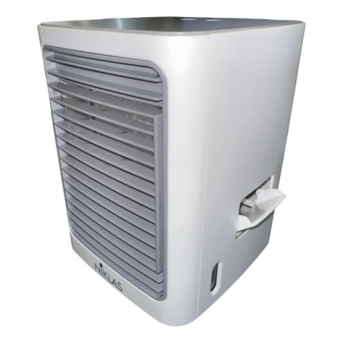 Ventilatore evaporativo Briconess.com Ventilatore raffrescatore ad Acqua cubo nebulizzatore da Tavolo Mini condizionatore Portatile Niklas Icebox Mini