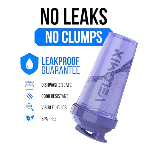 Image of VELOMIX -2 Pack- 28 oz Protein Shaker Bottles for Protein Mixes - 2x Wire Whisk | Leak Proof Shaker Cups for Protein Shakes and Pre Workout | Protein Shaker Bottle Pack (Pink /Purple)