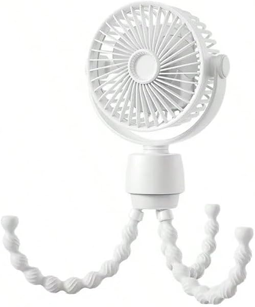 Mini Portable Stroller Fan Clip on Detachable 3 Speed Rechargeable - 1