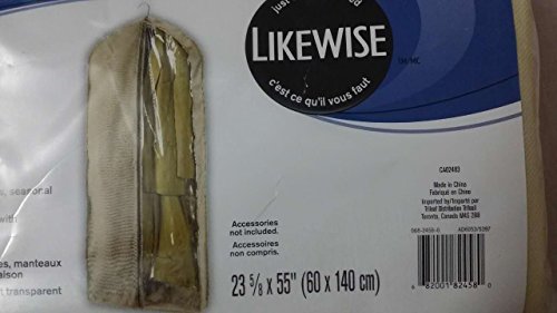 J&J Home Fashion Garment Bag - Off-White Polyester Zipper Garment Cover