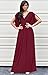 KOH KOH Petite Womens Long V-Neck Summer Grecian Greek Bridesmaid Wedding Party Guest Flowy Formal Evening Slimming Vintage Maternity Gown Gowns Maxi Dress Dresses, Crimson Dark Red S 4-6