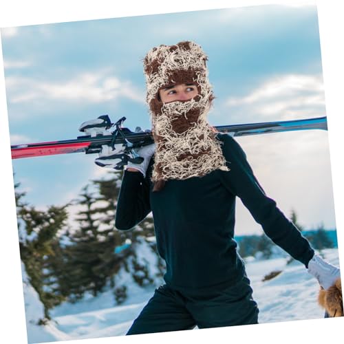 Ipetboom Ski Mask Balaclava para Hombres y Mujeres, Gorro de Lana Antiviento con Cubierta Facial Completa, Suave y Transpirable, para Frío y Deportes, Color Café miniatura 2