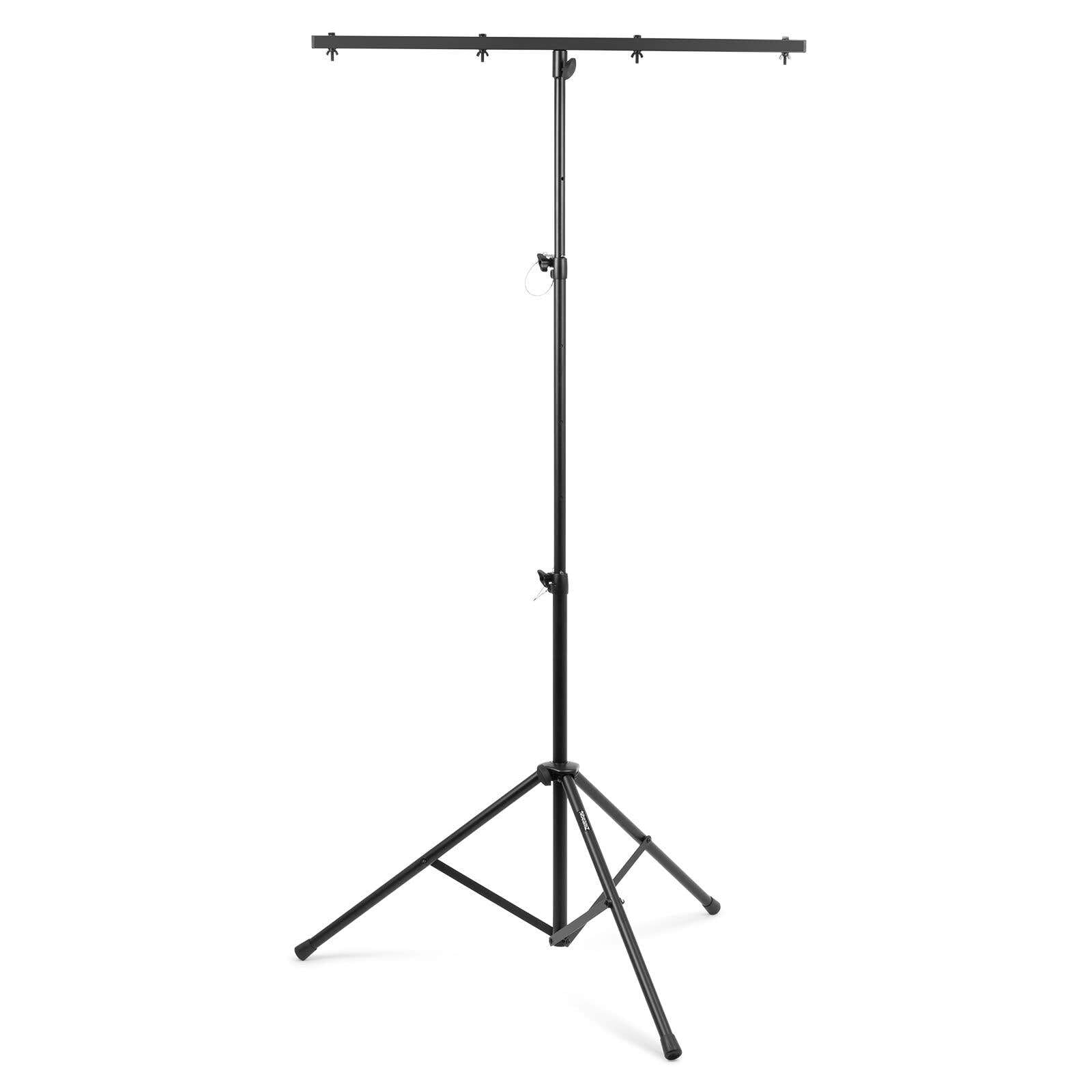 Beamz LS25T - Treppiede Luce DJ con Asta T, Regolabile in Altezza 120-275 cm, 25 kg, Nero, Metallo, Caucciù
