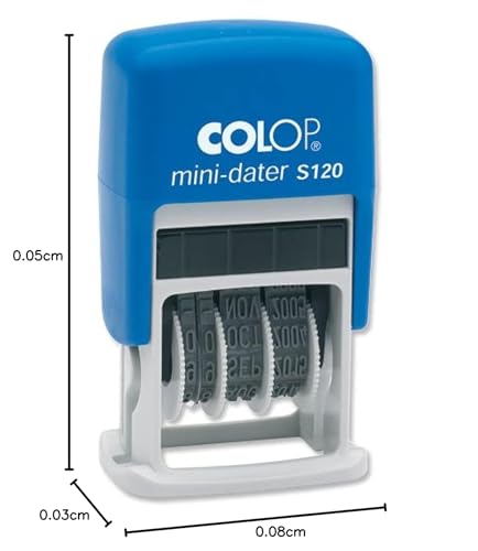 COLOP S120 Mini Dater Stamp Self-Inking 12 Years Imprint 20X3.8mm Black Ref 14520000