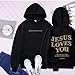 Jesus Loves You Pullover Hoodie -Jesus is King Hoodie Christian Faith Sweatshirt for Women