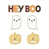AOEDEJ Halloween Helix Stud Stainless Steel Cute Pumpkin Ghost Skull Studs Hypoallergenic Fashion Halloween Jewelry Cartilage Lobe Conch Tragus Helix Piercing for Women Men