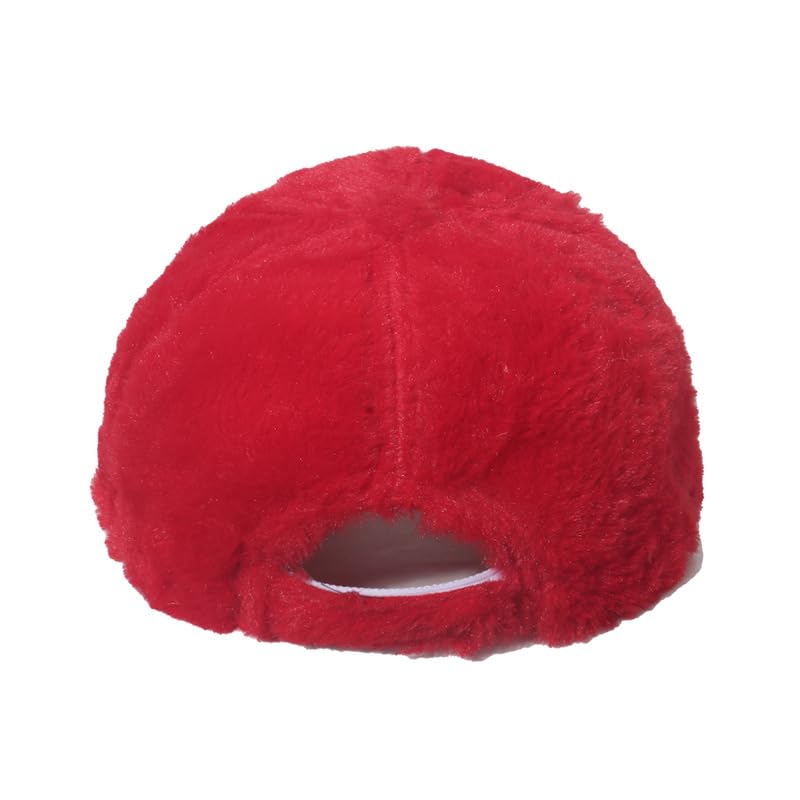 Cappello Invernale, Cappello da Baseball Invernale Donna, Caldo, Regolabile, in Lana, Semplice e Non Strutturato(Red)