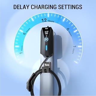 Tera Electric Car Charger Portable: Level 2 Level 1 J1772 EV Charger 16A 10A 8A 110V 240V Charging Station Indoor Outdoor ETL Certified NEMA 14-50 Plug NEMA 5-15 23FT Cable P02