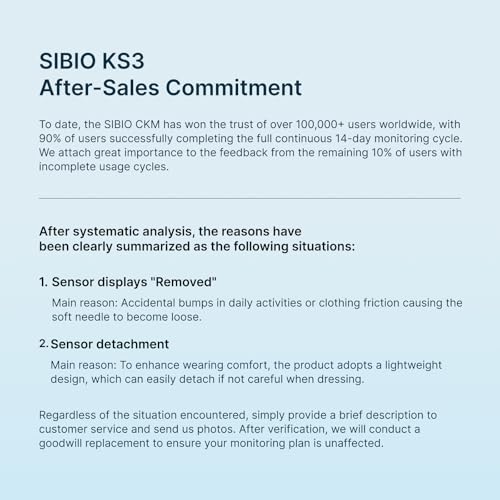 SIBIO KS3 Kontinuierliches Keton-Monitoring (CKM), 14-Tage Wearable-Sensor zur präzisen Ketose-Überwachung, professionelles Echtzeit-Tracking für ketogene & Low-Carb-Diäten, kompatibel mit iOS/Android