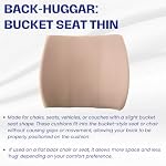 Thin Bucket Seat Lumbar Support Cushion for Back Pain, Beige - Image 2