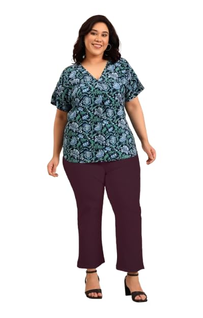 Image of Fashion Plus PlointTrandy Textured Trousers for Women | Women Loose Fit Trousers | Women's High-Waisted Pant | Women Trousers Pants | Korean