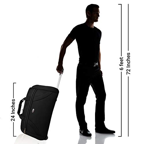 Image of Timus Club Mumbai 65 CM Black 2 Wheel Duffle Trolley Travel Bag for Women and Men
