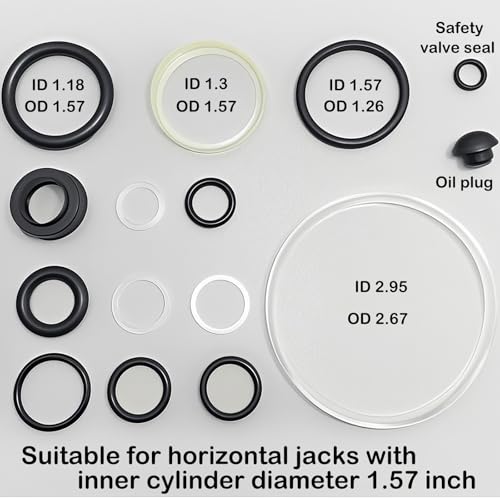 Image of Hydraulic Floor Jack Seal Kit, 3 Ton Horizontal Jack Oil Seal Complete Set with O-Ring Seals, Universal Repair Kit for SUV, Truck & Automotive Hydraulic Jacks