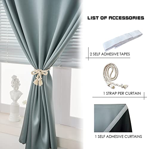 Cortinas autoadhesivas 100% opacas AJAZZ para oscurecer ventanas pequeñas de forma simple y fácil 2