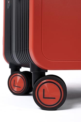Image of Dual Tone Trolley Bag Medium -Premium Plus | Polycarbonate Hardshell Luggage with TSA Lock | 360 Spinner Wheels & Wide Telescopic Handle |Tough Bag (Red and Black, 20)